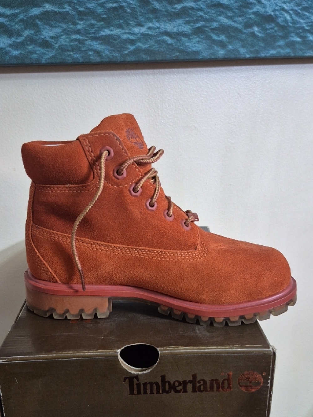 Timberland Kids Rust Orange Suede Lace-Up Boot - Picture 3 of 6